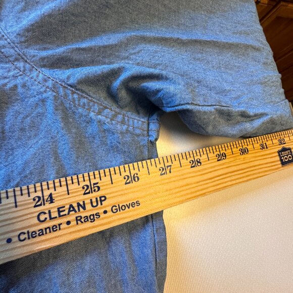 VTG Wrangler Denim Pearl Snap Shirt Mens XXL Blue Flap Pockets Western Cowboy - Picture 7 of 12